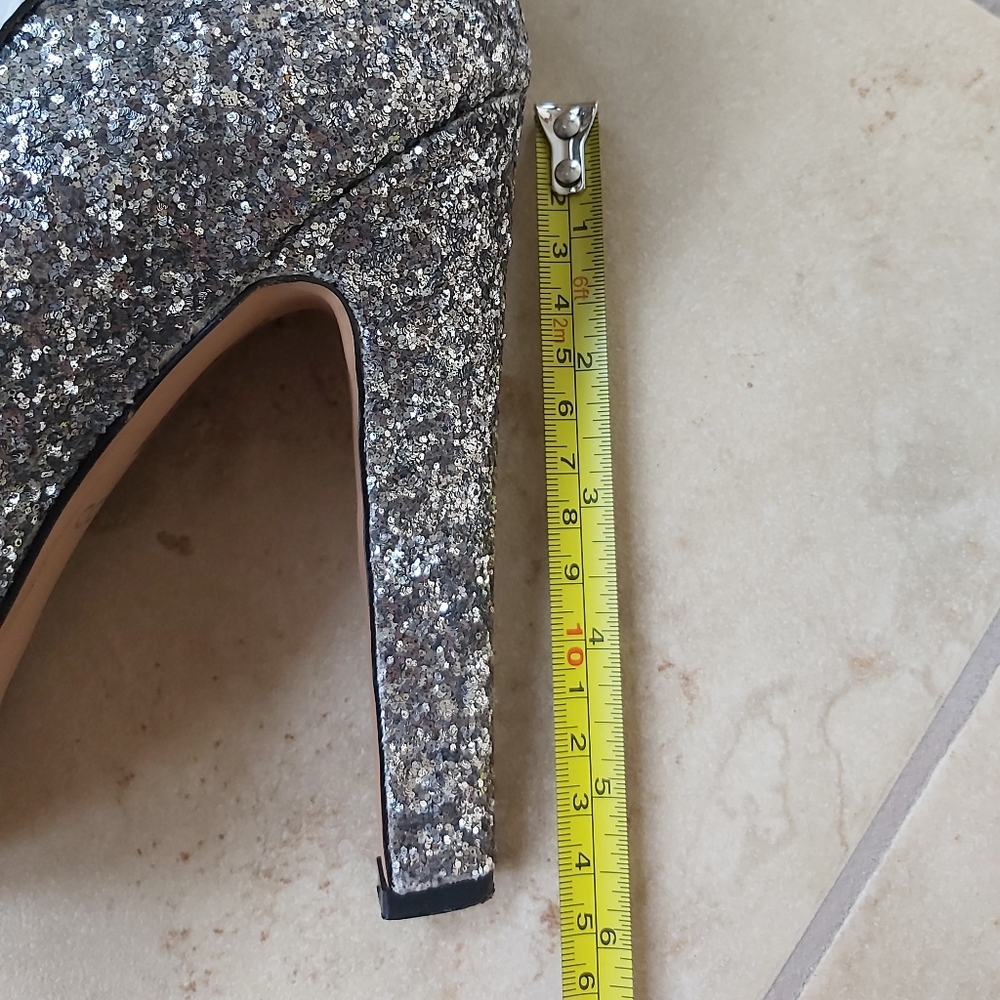 Aldo Silver Glitter Platform Heels - Picture 6 of 8